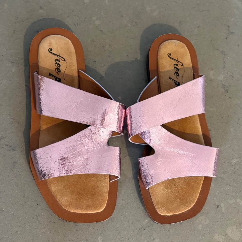Free People Blake Slide Sandal Pink Metallic Boho Resort Women
Sz 36 US 5.6/6